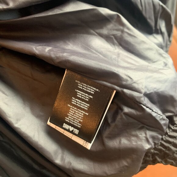 Sam Edelman black puffer jacket with fur lined hood size M - Picture 9 of 10